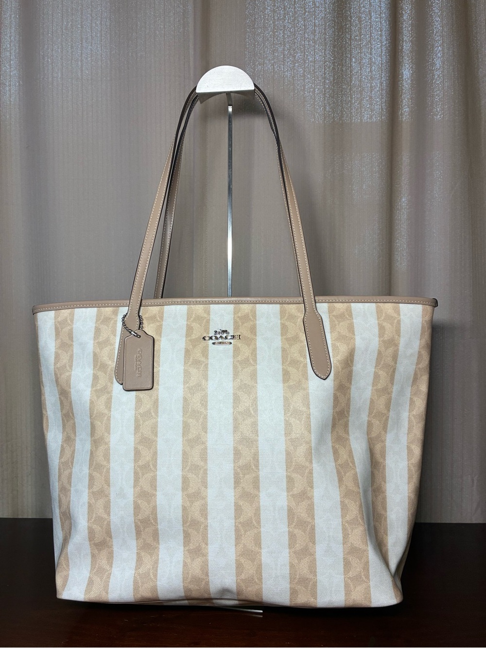 Coach City Signature Striped Tote